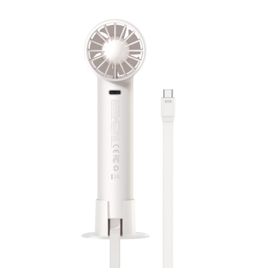 Baseus mini fan fan powerbank with built-in USB Type C cable 4000mAh white