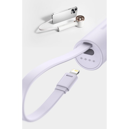 Baseus mini fan fan powerbank with built-in USB Type C cable 4000mAh white