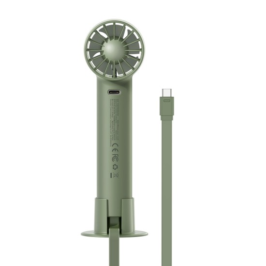 Baseus mini fan fan powerbank with built-in USB Type C cable 4000mAh green