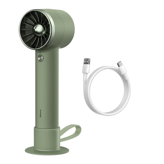 Baseus mini fan fan powerbank with built-in USB Type C cable 4000mAh green