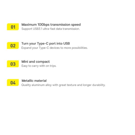 Baseus Ingenuity Series plug adapter USB Type C to USB-A 3.2 gen 1 Μαύρο (ZJJQ000001)