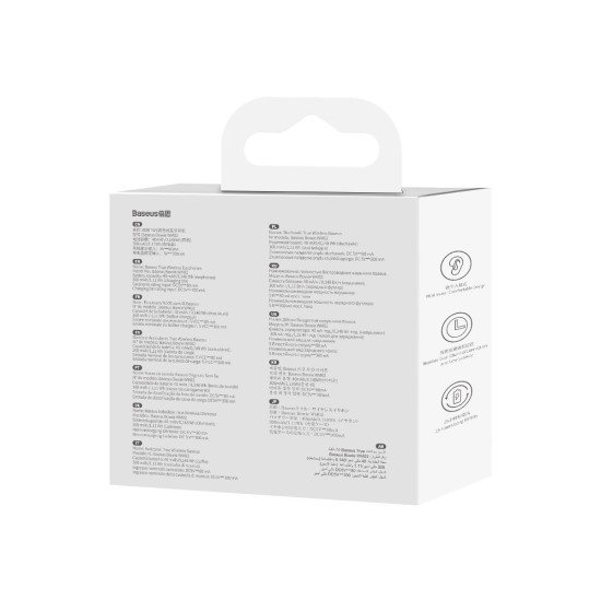Baseus Bowie WM02 TWS Bluetooth 5.3 wireless headphones Λευκά