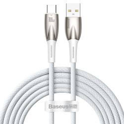 Baseus Glimmer USB 2.0 Cable USB-C male - USB-A male 100W Λευκό 2m (CADH000602)