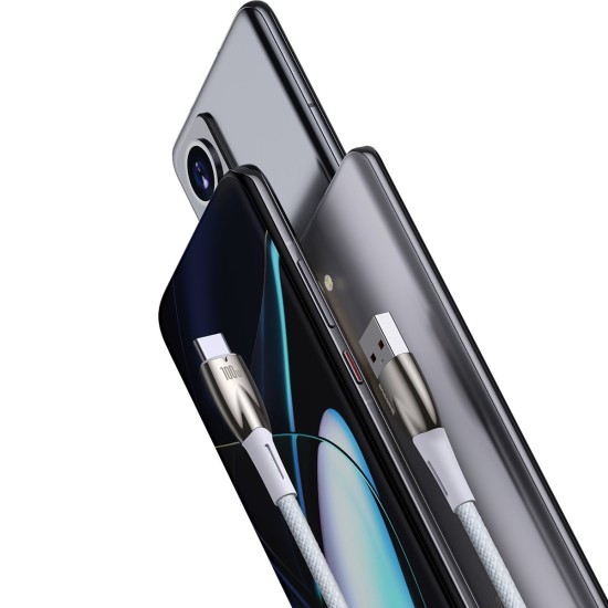 Baseus Glimmer USB 2.0 Cable USB-C male - USB-A male 100W Λευκό 2m (CADH000602)