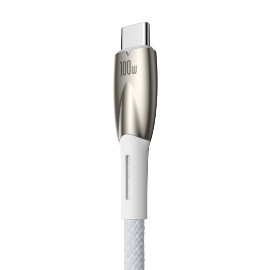 Baseus Glimmer USB 2.0 Cable USB-C male - USB-A male 100W Λευκό 2m (CADH000602)