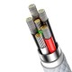 Baseus Glimmer USB 2.0 Cable USB-C male - USB-A male 100W Λευκό 2m (CADH000602)