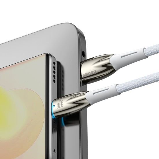 Baseus Glimmer USB 2.0 Cable USB-C male - USB-A male 100W Λευκό 2m (CADH000602)