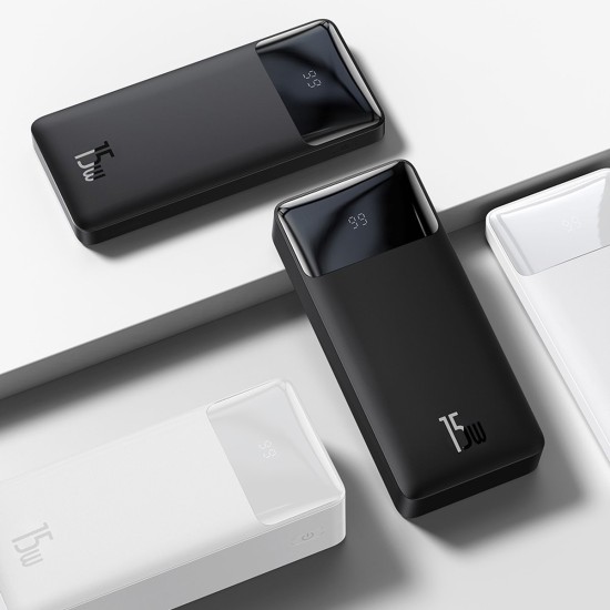 Baseus Bipow Overseas Edition Power Bank 10000mAh 15W με 2 USB-A, USB-C Μαύρο PPBD050001