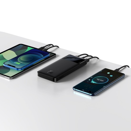Baseus Bipow Overseas Edition Power Bank 10000mAh 15W με 2 USB-A, USB-C Μαύρο PPBD050001