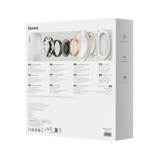 Baseus Bowie D03 Ασύρματα/Ενσύρματα On Ear Ακουστικά με 30 ώρες Λειτουργίας Λευκά