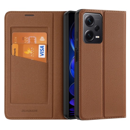 Dux Ducis Skin X2 case for Xiaomi Redmi Note 12 Pro+ flip cover wallet stand brown