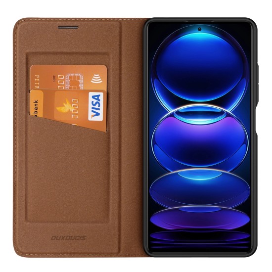 Dux Ducis Skin X2 case for Xiaomi Redmi Note 12 Pro+ flip cover wallet stand brown