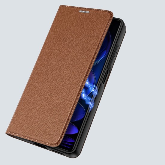 Dux Ducis Skin X2 case for Xiaomi Redmi Note 12 Pro+ flip cover wallet stand brown