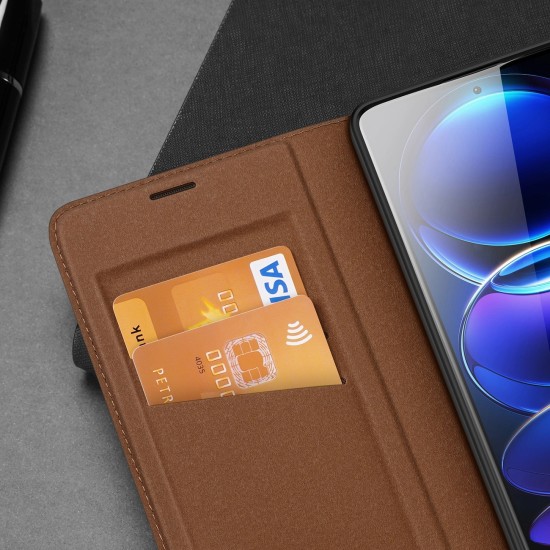 Dux Ducis Skin X2 case for Xiaomi Redmi Note 12 Pro+ flip cover wallet stand brown