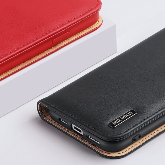 Dux Ducis Hivo Leather Flip Cover Genuine Leather Wallet  iPhone 14 Plus Brown