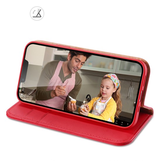 Dux Ducis Hivo Leather Flip Cover Genuine Leather Wallet  iPhone 14 Plus Red