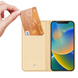 Dux Ducis Skin Pro Holster Flip Cover for iPhone 14 Χρυσό