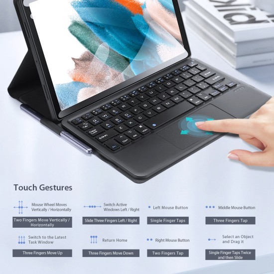 Dux Ducis Touchpad Keyboard Case Tablet Wireless Bluetooth Keyboard Samsung Galaxy Tab A8 10.5 Μαύρο