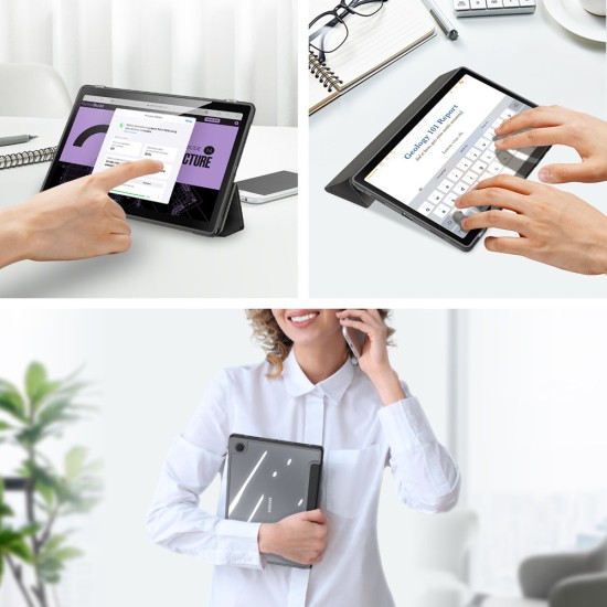 Dux Ducis Toby Flip Cover Δερματίνης / Πλαστικό Μαύρο (Galaxy Tab A8 X200)