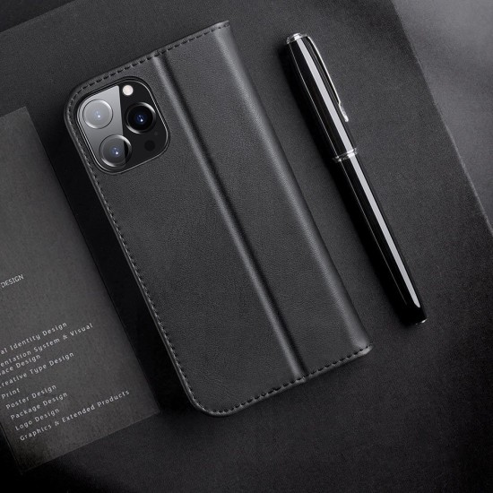 Dux Ducis Hivo Δερμάτινη Θήκη με Βάση Στήριξης για iPhone 13 Pro Μαύρο