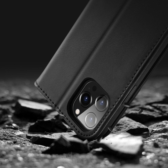 Dux Ducis Hivo Δερμάτινη Θήκη με Βάση Στήριξης για iPhone 13 Pro Μαύρο