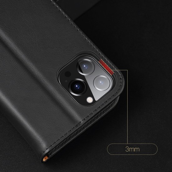 Dux Ducis Hivo Δερμάτινη Θήκη με Βάση Στήριξης για iPhone 13 Pro Μαύρο