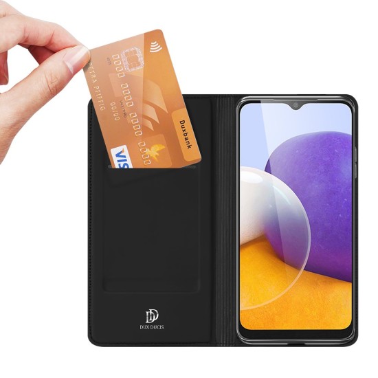 Dux Ducis Skin Pro Bookcase type case για Samsung Galaxy A22 4G Μαύρο