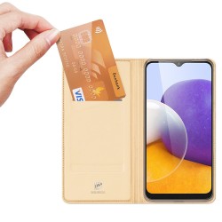 Dux Ducis Skin Pro Bookcase type case για Samsung Galaxy A22 4G Χρυσό