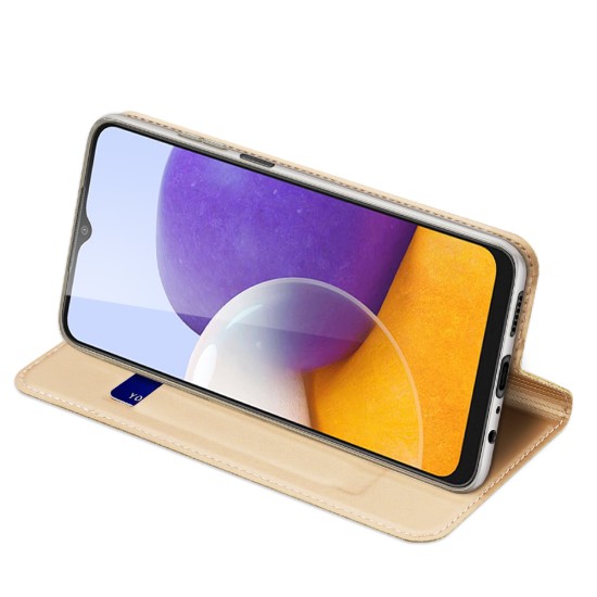 Dux Ducis Skin Pro Bookcase type case για Samsung Galaxy A22 4G Χρυσό