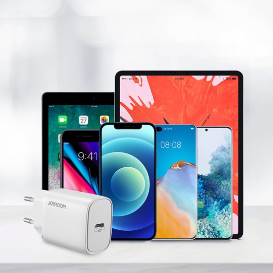 Joyroom Φορτιστής Χωρίς Καλώδιο με Θύρα USB-C 20W Power Delivery Λευκός (L-P201)