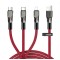 Joyroom 3in1 USB cable - Lightning / microUSB / USB Type C 3,5A 480 Mbps 1,3m (S-1335K4) Κόκκινο