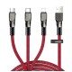 Joyroom 3in1 USB cable - Lightning / microUSB / USB Type C 3,5A 480 Mbps 1,3m (S-1335K4) Κόκκινο