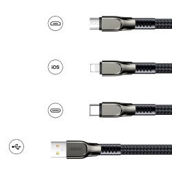 Joyroom 3in1 USB cable - Lightning / microUSB / USB Type C 3,5A 480 Mbps 1,3m (S-1335K4) Κόκκινο
