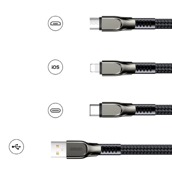 Joyroom 3in1 USB cable - Lightning / microUSB / USB Type C 3,5A 480 Mbps 1,3m (S-1335K4) Κόκκινο