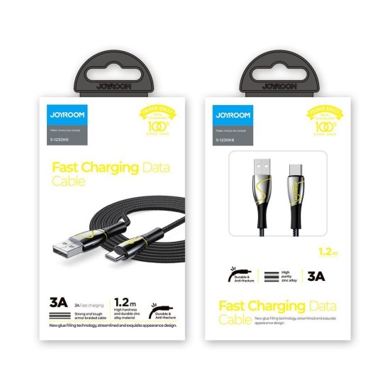 Joyroom Mermaid series USB - Καλώδιο USB Type C 3A 1,2m (S-1230K6) μαύρο