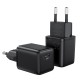 Joyroom small fast charger USB Type C PD 25W EU plug black + USB Type C - USB Type C cable (L-P251)