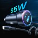 Joyroom fast car charger 3 in 1 with USB Type C cable 1.5m 55W black (JR-CL07)