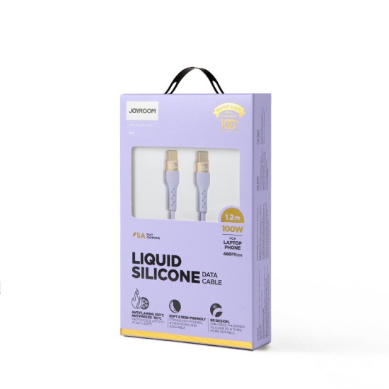 Joyroom Liquid Silicone USB Type C - USB Type C charging / data cable PD 100W 1.2m (S-1250N18-10) Μ