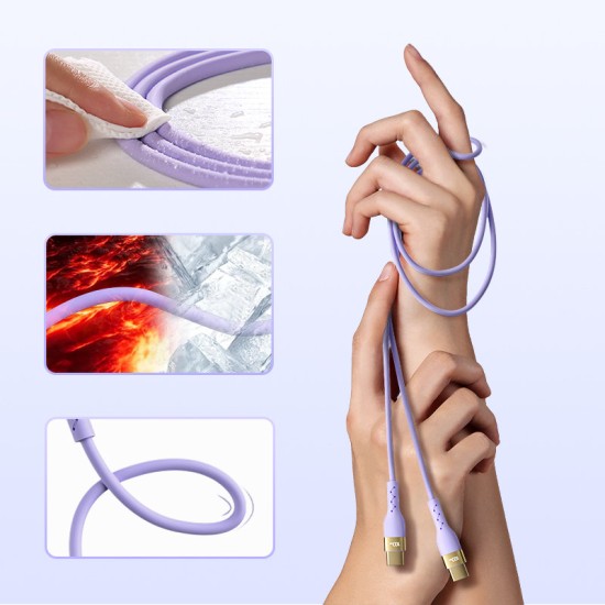 Joyroom Liquid Silicone USB Type C - USB Type C charging / data cable PD 100W 1.2m (S-1250N18-10) Μ
