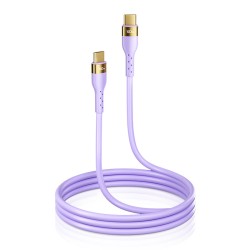Joyroom Liquid Silicone USB Type C - USB Type C charging / data cable PD 100W 2m (S-2050N18-10) Μοβ