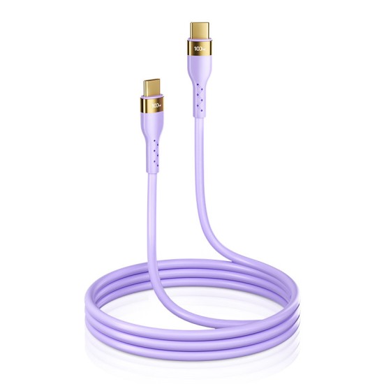 Joyroom Liquid Silicone USB Type C - USB Type C charging / data cable PD 100W 2m (S-2050N18-10) Μοβ