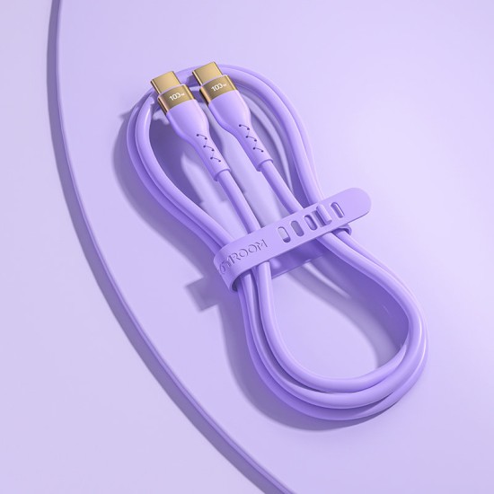 Joyroom Liquid Silicone USB Type C - USB Type C charging / data cable PD 100W 2m (S-2050N18-10) Μοβ