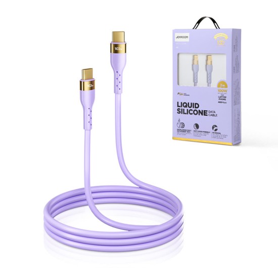 Joyroom Liquid Silicone USB Type C - USB Type C charging / data cable PD 100W 2m (S-2050N18-10) Μοβ