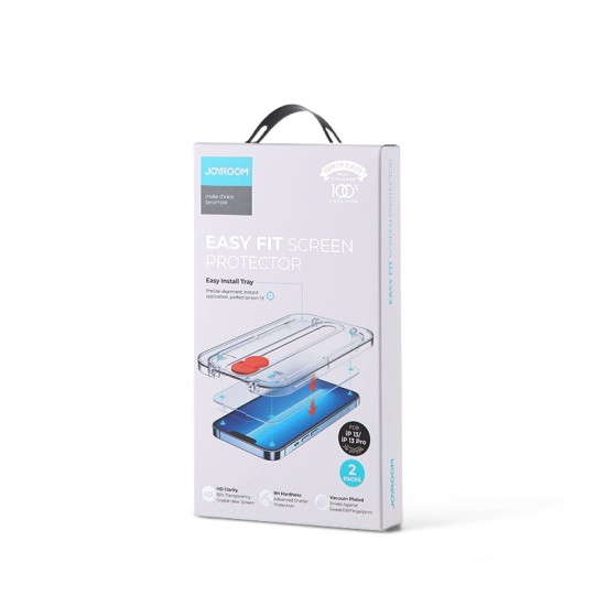 Joyroom tempered glass with mounting kit for iPhone 13 and 13 Pro 6.1 διάφανο