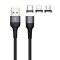 Powertech Καλώδιο USB 2.0 σε Micro / Type-C / Lightning PT-754 μαγνητικό, 1m