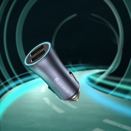 Baseus Golden Contactor Pro fast car charger 2x USB 40 W Quick Charge SCP FCP AFC + USB cable - USB
