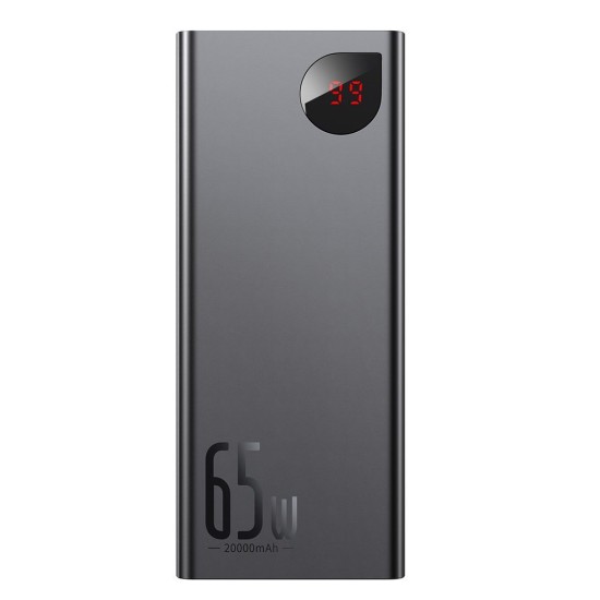 Baseus Adaman Power Bank 20000mAh 65W με 2 Θύρες USB-A και Θύρα USB-C Quick Charge 3.0 Μαύρο