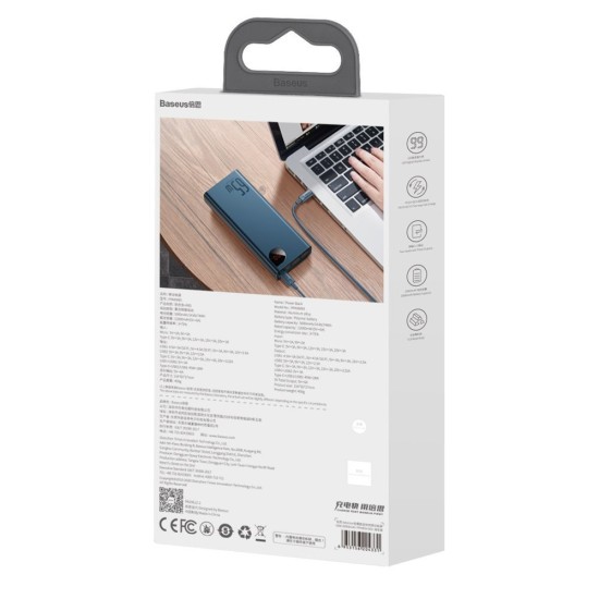 Baseus Adaman Power Bank 20000mAh 65W με 2 Θύρες USB-A και Θύρα USB-C Quick Charge 3.0 Μαύρο