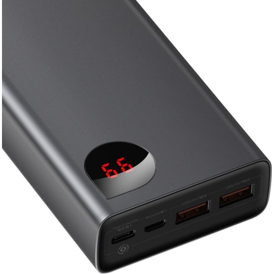 Baseus Adaman Power Bank 20000mAh 65W με 2 Θύρες USB-A και Θύρα USB-C Quick Charge 3.0 Μαύρο