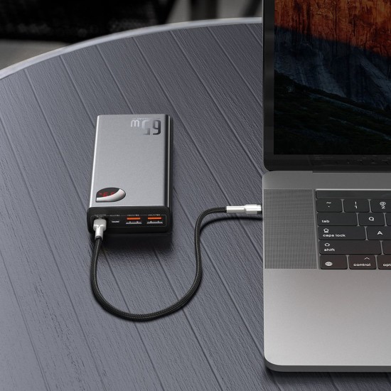 Baseus Adaman Power Bank 20000mAh 65W με 2 Θύρες USB-A και Θύρα USB-C Quick Charge 3.0 Μαύρο